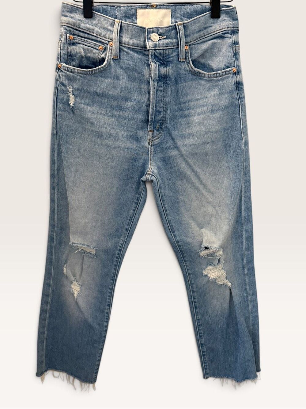 Mother High Waisted Hiker Hover Seam Undone